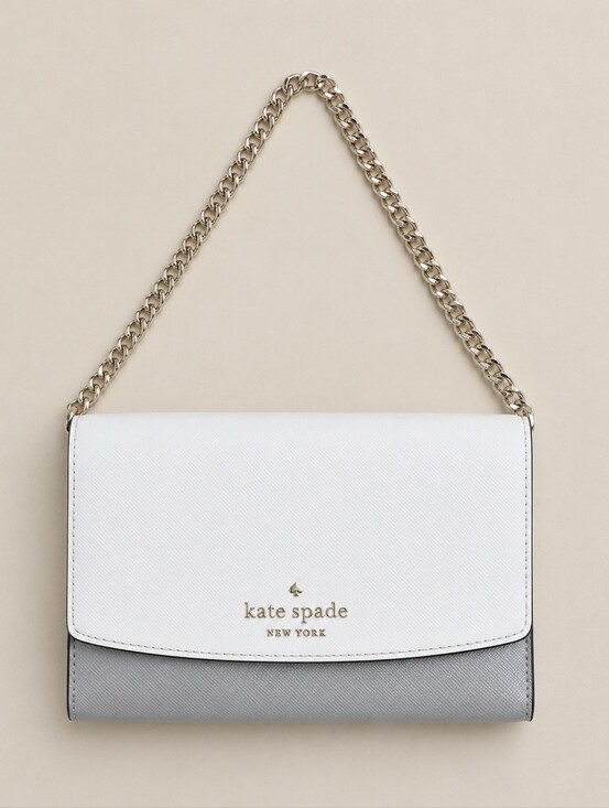 kate spade Handbags - Kate Spade Carson Shoulder Bag Colorblock White Grey Saffiano Leather Minimalist